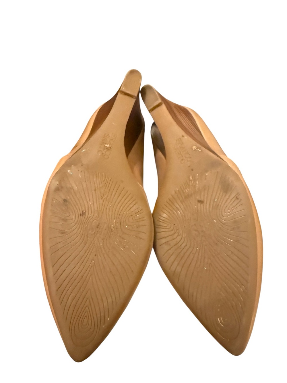 Franco Sarto Wedge Pump - Tan Leather Women's Heels - Picture 7 of 8